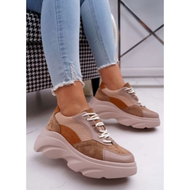 SEA Kvinnors sportskor Tjock sula Camel Cardamon brun 1