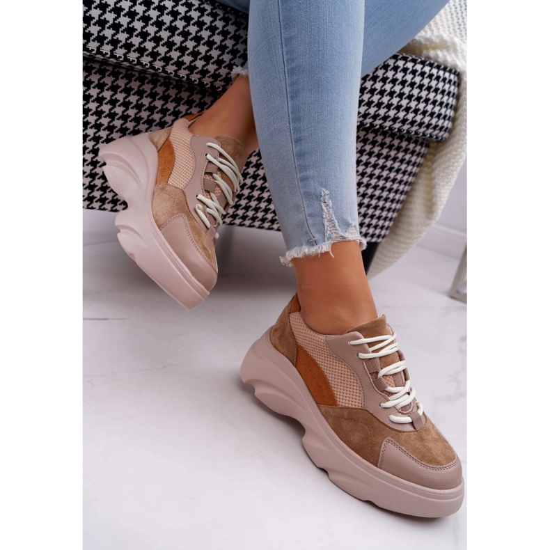 SEA Kvinnors sportskor Tjock sula Camel Cardamon brun 2