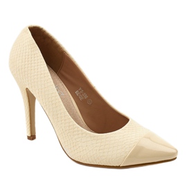 Beige pumps på YS-356 hälen 1