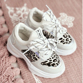 FRROCK Vita Penny Leopard Print -sportskor för barn grå 1