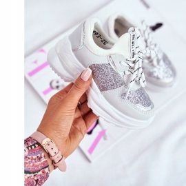 FRROCK Barnsportskor med Brocade Silver Matylda vit grå 2