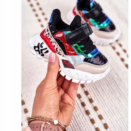 FRROCK Sportbarnskor med kardborrband Svart Var lycklig mångfärgad 1