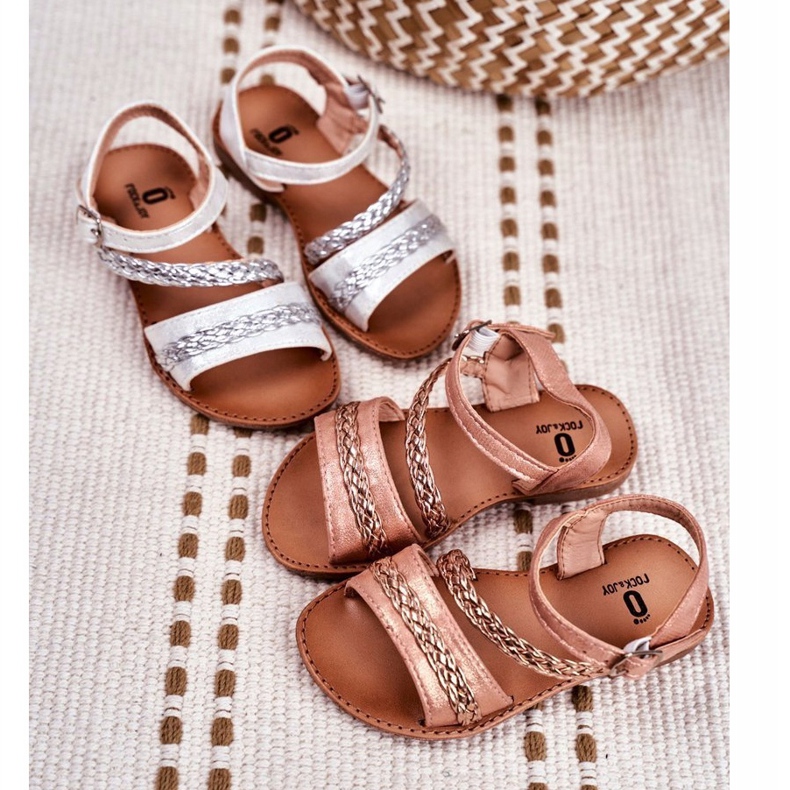 FRROCK Champagne Kremo Barnsandaler rosa gul 1