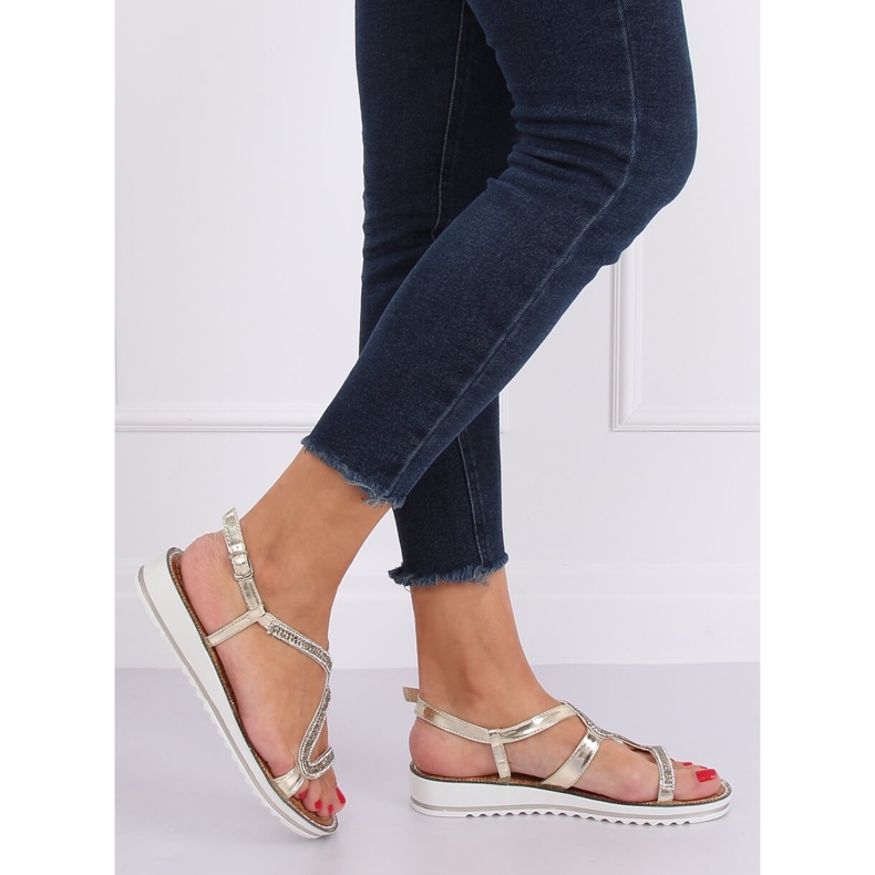 Asymmetriska gyllene sandaler ZY178 L.GOLD 2