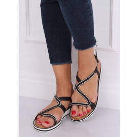 Svart ZY178 Svarta asymmetriska sandaler 2