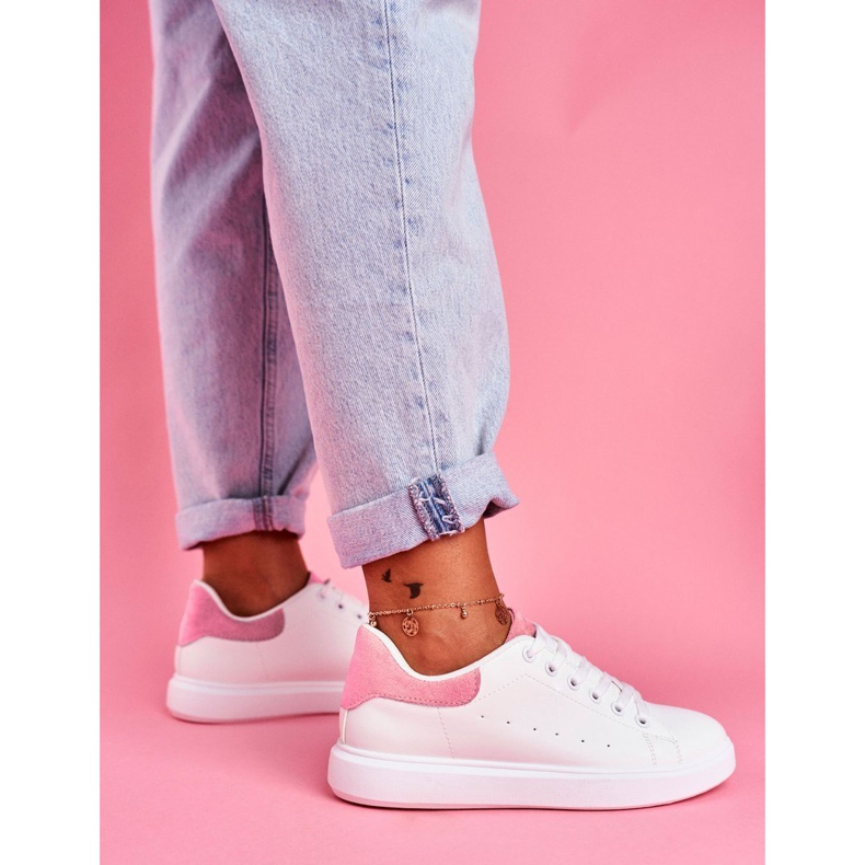 SEA Kvinnors sportskor vit med en rosa klack Milly 1