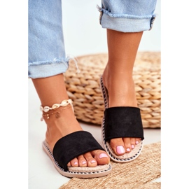 FRJ Klassiska damtofflor mocka svart Look At Me 2