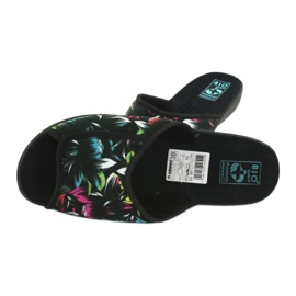 Dam tofflor blommor Adanex 24301 svart blå rosa grön 4