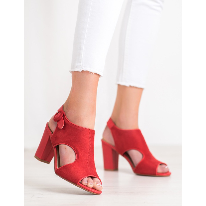 Weide Byggda sandaler med mocka röd 2