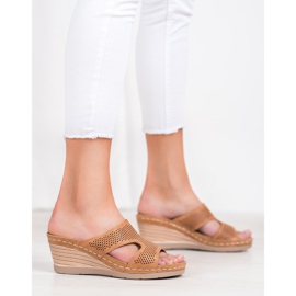 GOLL Lätta kil tofflor brun 1