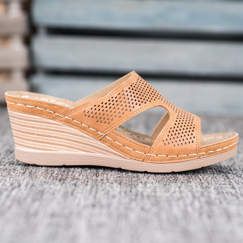 GOLL Lätta kil tofflor brun 2