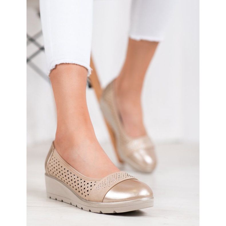 Comer Pumpar med Cubic Zirconia brun gul 1