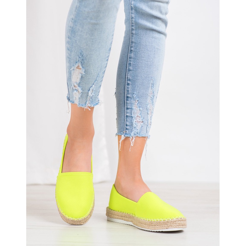 Small Swan Textil Espadrilles grön gul 1