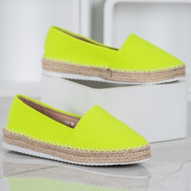 Small Swan Textil Espadrilles grön gul 2