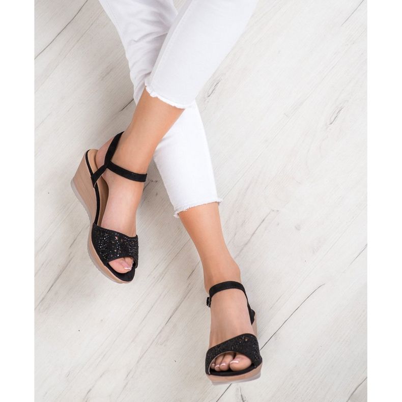 SHELOVET Lätta öppen sandaler svart 1