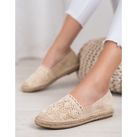 Small Swan Mocka Espadrilles med spets brun 1