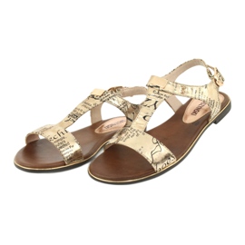 M.Daszyński Gyllene sandaler tidning Daszyński MR1583-7 svart gul 4