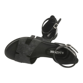 M.Daszyński Svarta sandaler med häl Daszyński MR1848-17 4