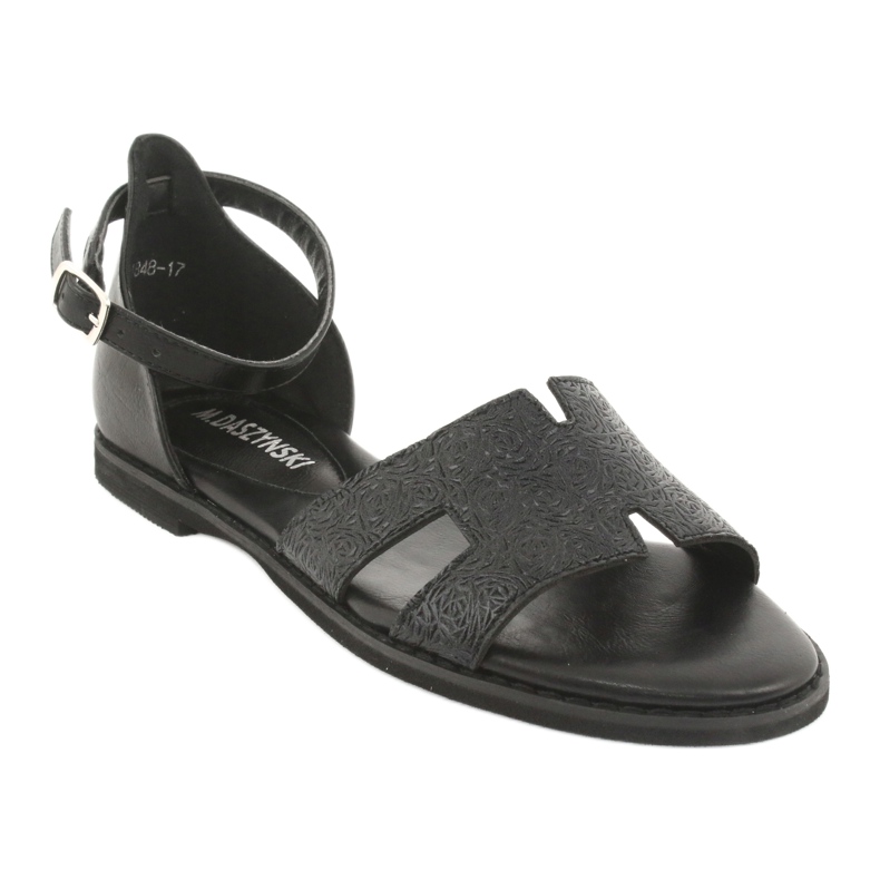 M.Daszyński Svarta sandaler med häl Daszyński MR1848-17 1