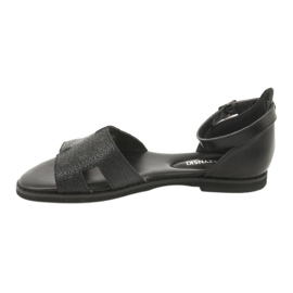 M.Daszyński Svarta sandaler med häl Daszyński MR1848-17 2