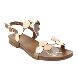 M.Daszyński Sandaler gyllene hjul Daszyński MR1958-1 brun silver- 1