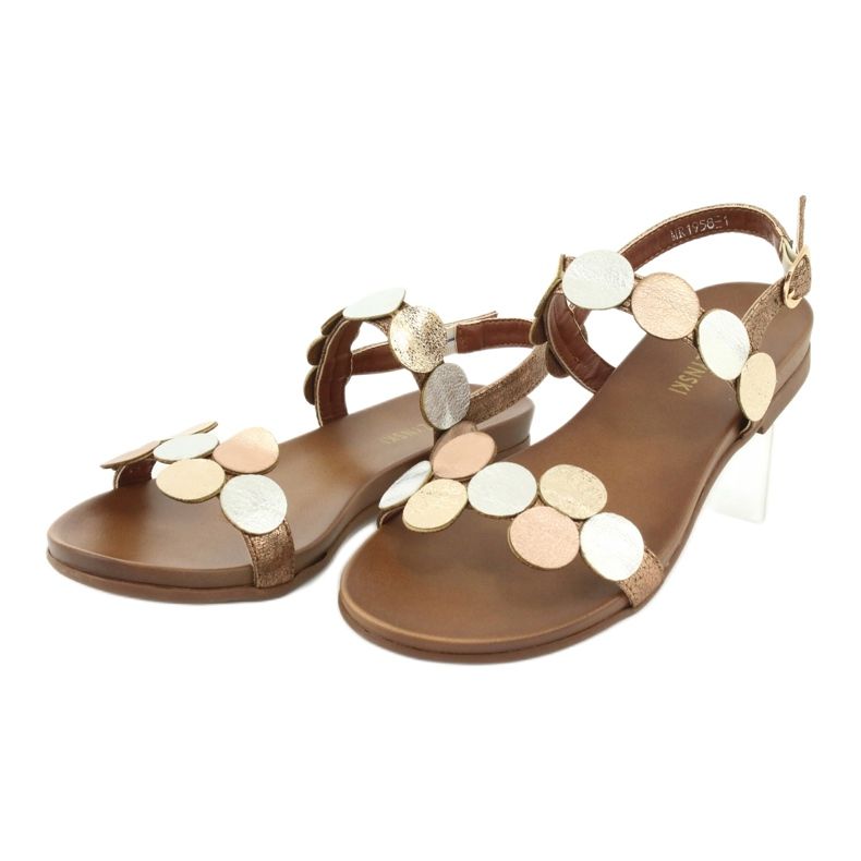 M.Daszyński Sandaler gyllene hjul Daszyński MR1958-1 brun silver- 3