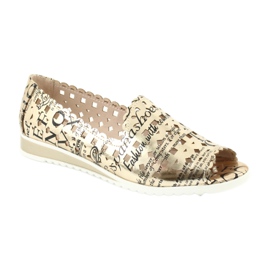 M.Daszyński Kvinnors gyllene ballerinor Daszyński SA135-1 svart gul 1