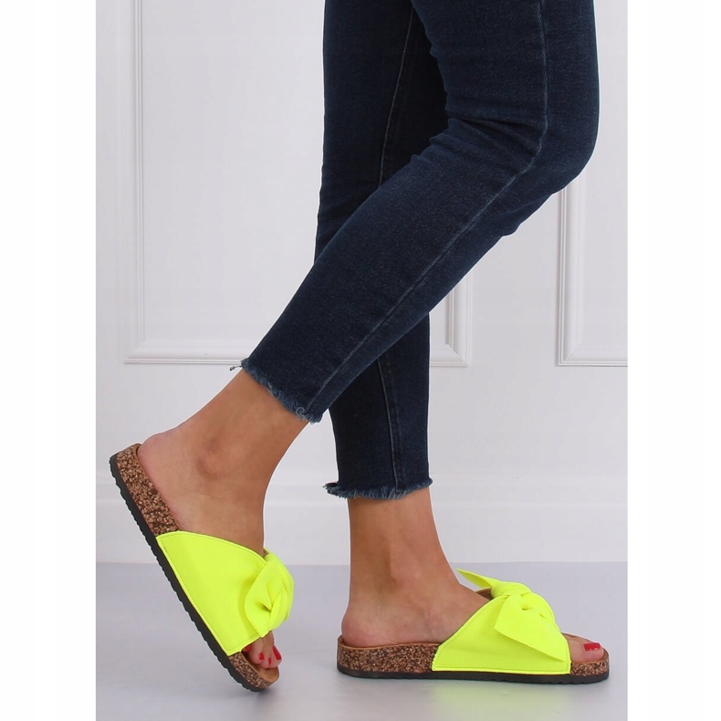 Neon CK108 tofflor på korksulan gul 1