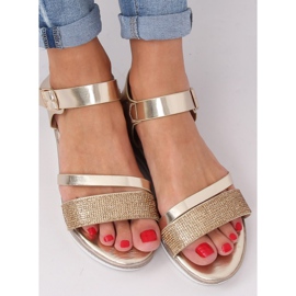 Guld damsandaler D-118 Guld gyllene 1