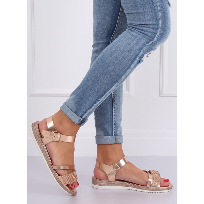 Champagne damsandaler D-118 Champagne rosa 2