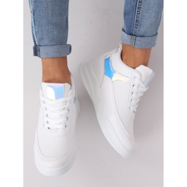 Vita sportskor kilklackar 85-429 VIT / SILVER 1