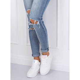 Vita sportskor kilklackar 85-429 VIT / SILVER 2