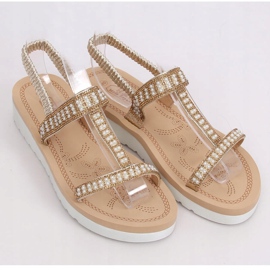 Kvinnors guldsandaler HD-128 guld gyllene 1