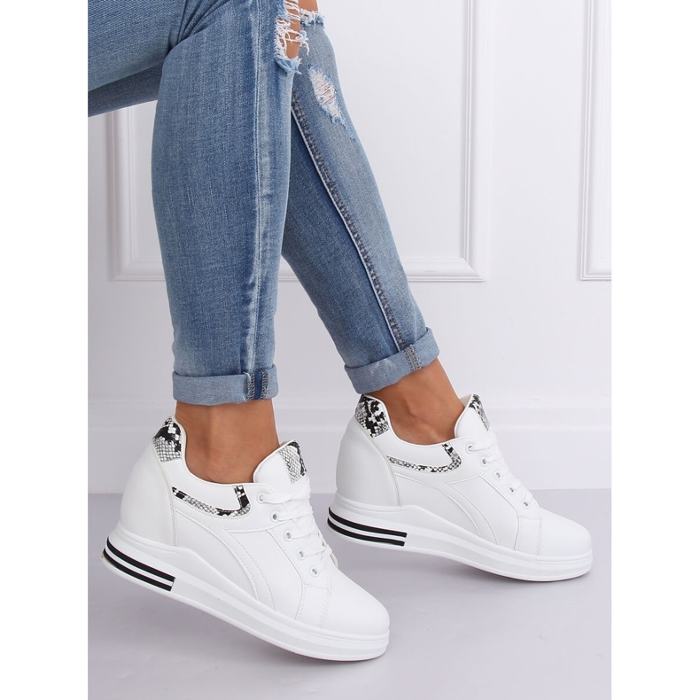 Vita HY-231 White wedge sneakers svart 2