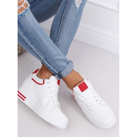 Vita wedge sneakers HY-231 röda 2