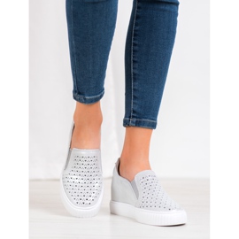 Filippo Läder Slipons på kilen grå 2