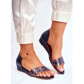 Sandaler för kvinnor Maciejka Läder Marinblått 1971 Nomara 1