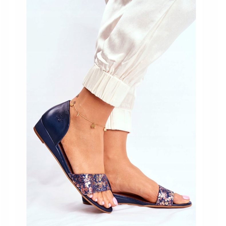 Sandaler för kvinnor Maciejka Läder Marinblått 1971 Nomara 2