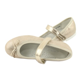 American Club GC02 gyllene ballerinor med rosett beige 5