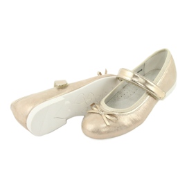 American Club GC02 gyllene ballerinor med rosett beige 4
