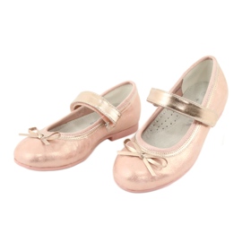 Golden Rose Ballerinas med American Club GC02 rosett rosa gyllene 3
