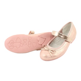 Golden Rose Ballerinas med American Club GC02 rosett rosa gyllene 4