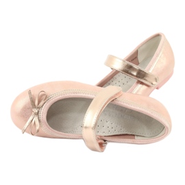 Golden Rose Ballerinas med American Club GC02 rosett rosa gyllene 5