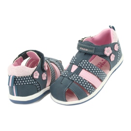 American Club DR16 / 20 flickas sandaler vit marinblå rosa 4