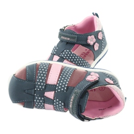 American Club DR16 / 20 flickas sandaler vit marinblå rosa 5