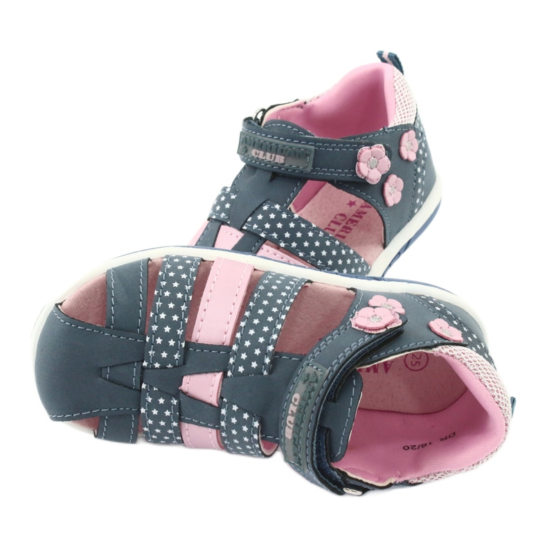 American Club DR16 / 20 flickas sandaler vit marinblå rosa 5