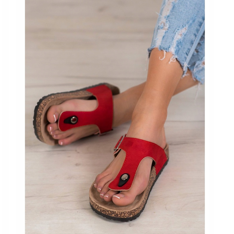 Bekväma VINCEZA flip-flops röd 2