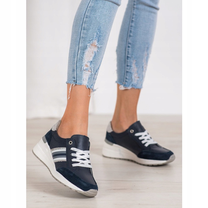 Filippo Läder Sportskor marinblå mångfärgad 1