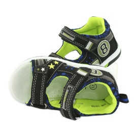 American Club Sandaler läderinsats dekorerade med åtta och stjärnor DR14/20 svart och grönt 5