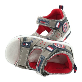 American Club Pojkesandaler läderinsula-åtta och gråröda stjärnor DR14/20 4